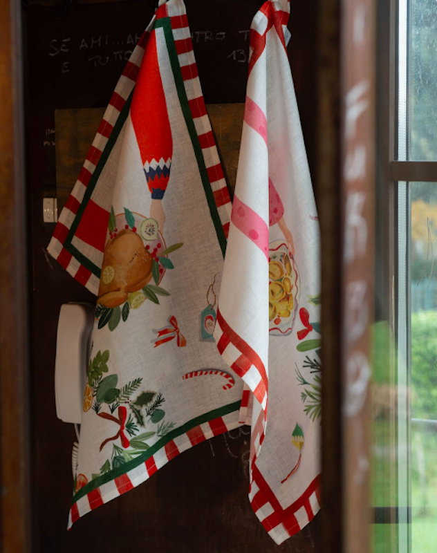 Hand On Xmas Tacchino Kitchen Towel