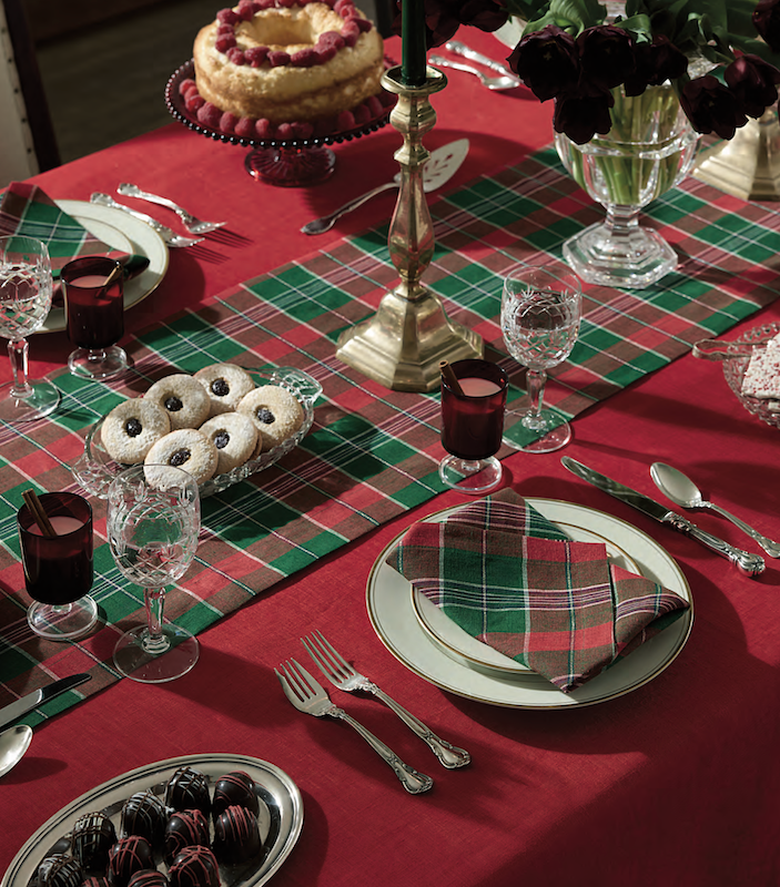 Masseria Table Linens Emerald/Red