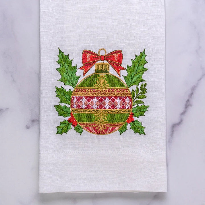 Christmas Bauble Linen Towel