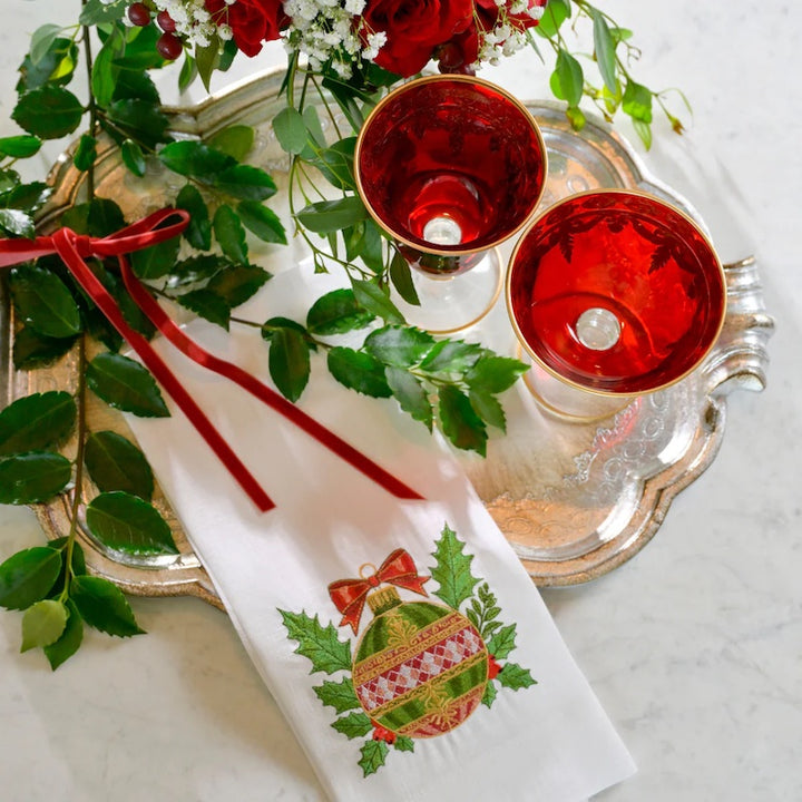 Christmas Bauble Linen Towel