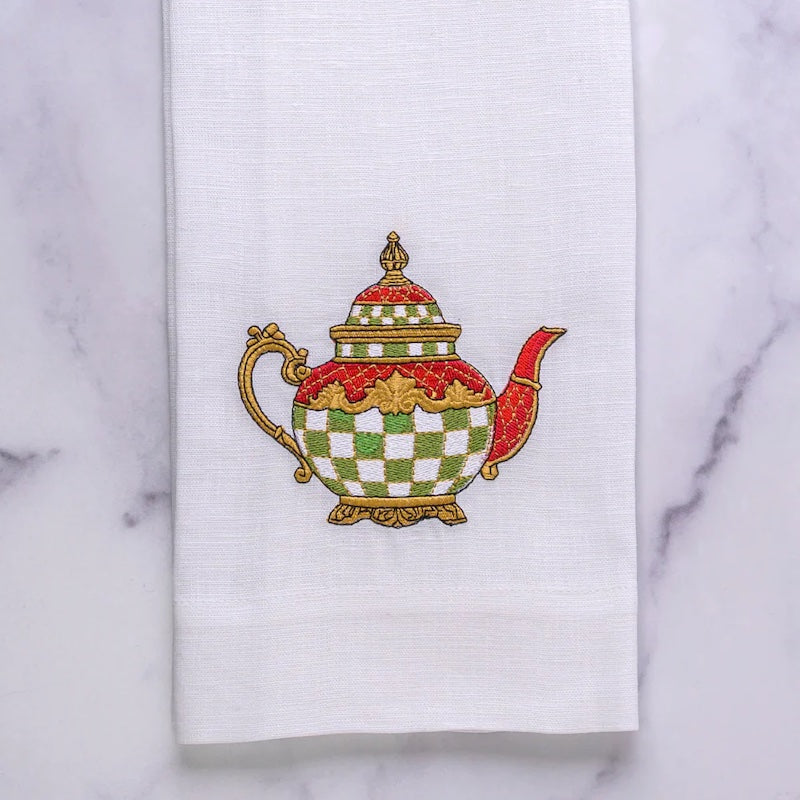 Christmas Teapot Linen Towel