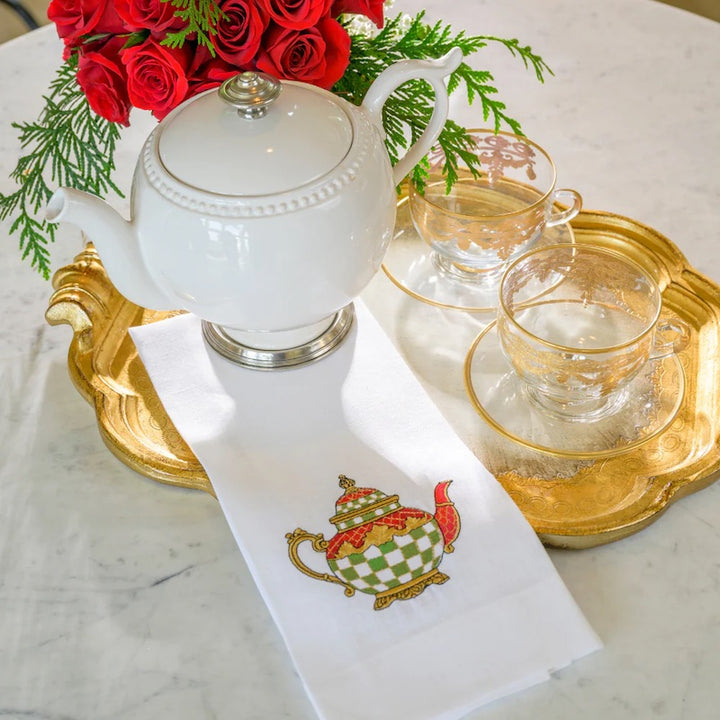 Christmas Teapot Linen Towel