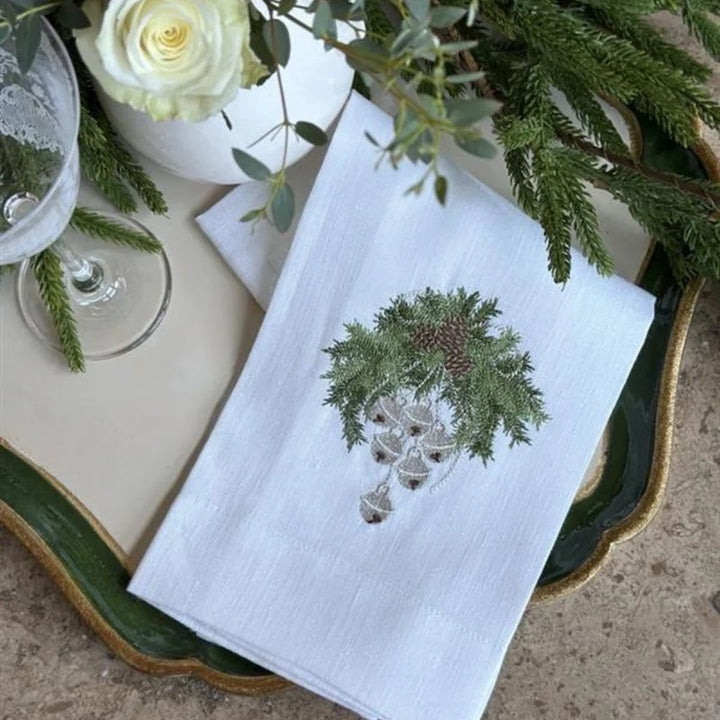 Jingle Bell Swag Linen Towel