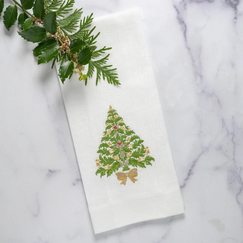 Italian Christmas Tree Linen Towel