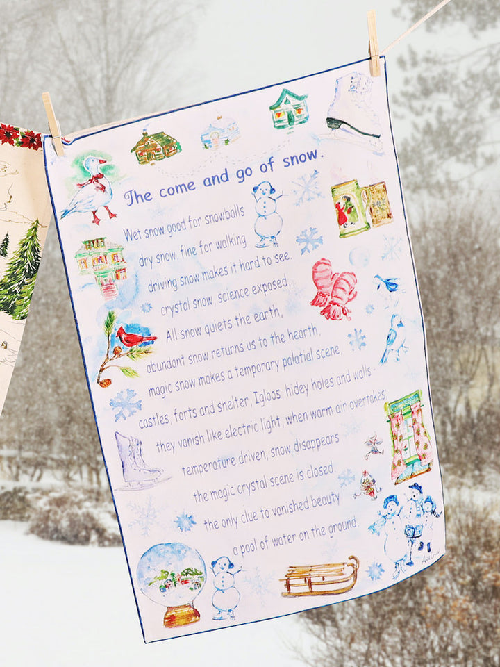 The Come and Go of Snow Tea Towel