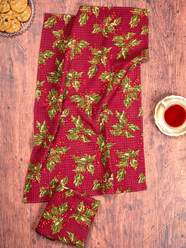 Winterberry Tea Towel - Red