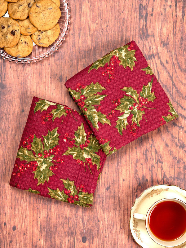 Winterberry Tea Towel - Red