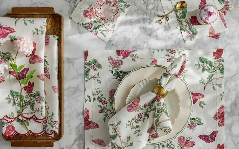 Matouk Schumacher Baudin Butterfly Table Linens
