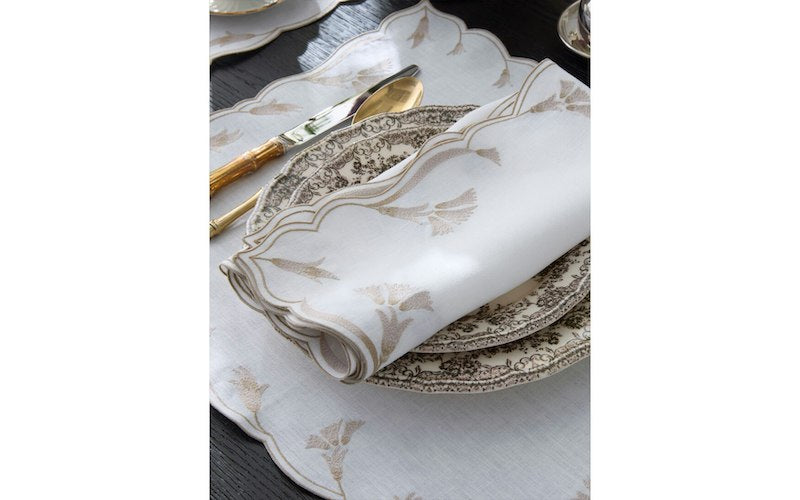 Matouk Marcella Table Linens Dune