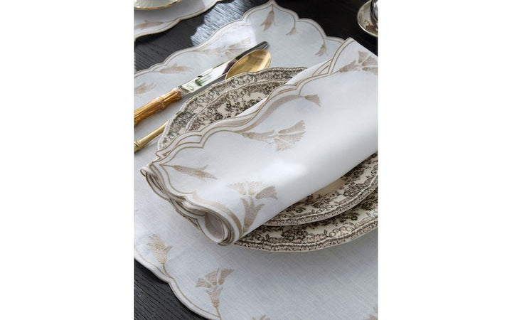 Matouk Marcella Table Linens Dune