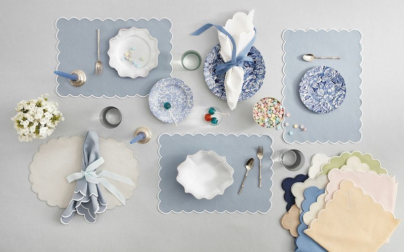Matouk Savannah Gardens Table Linens Light Blue