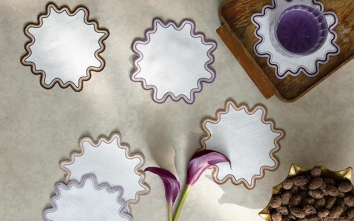 Matouk Wave Cocktail Napkins Provence