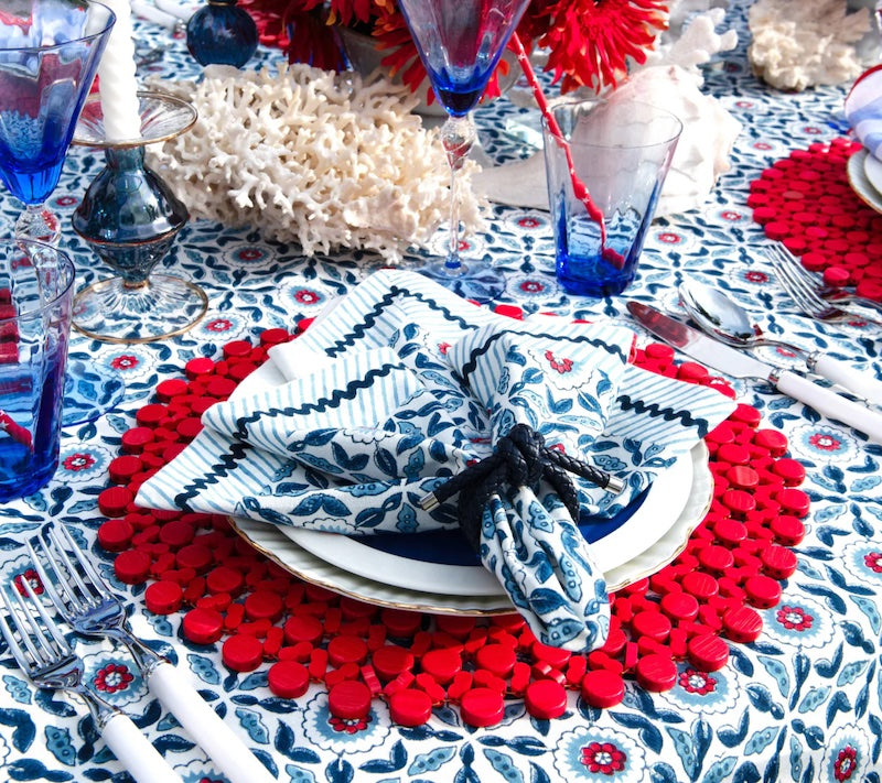 Majorelle Napkin in Red, White & Blue