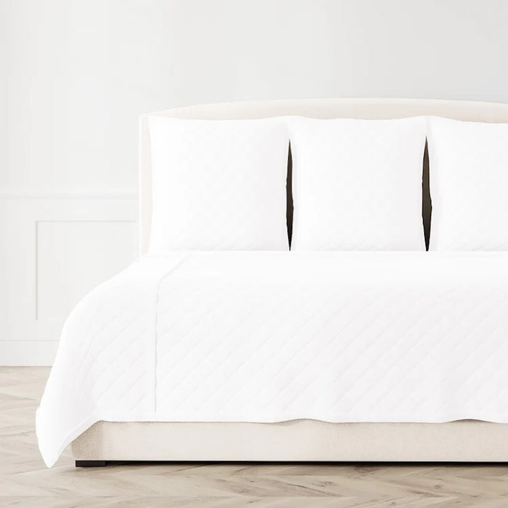 Velvet Coverlet Set in White