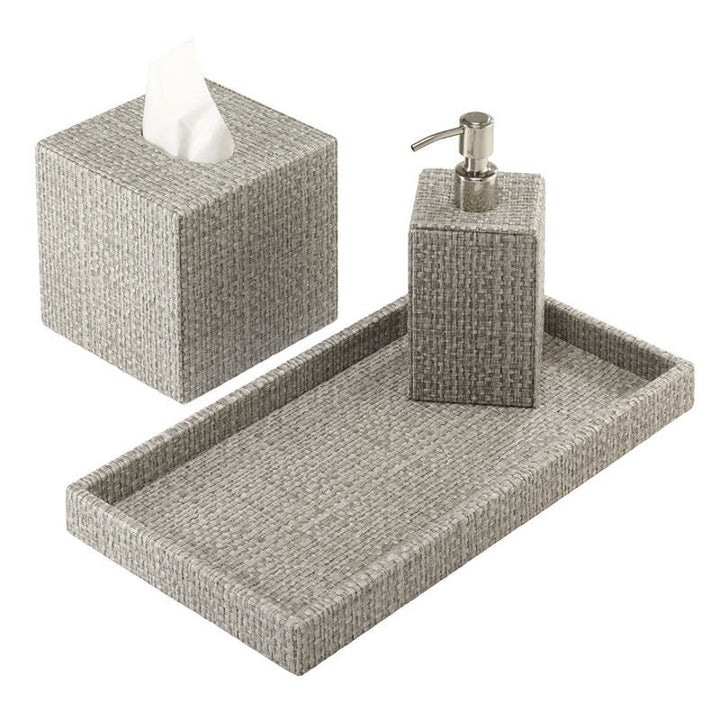 Wicker Bath Accessories in Pebble