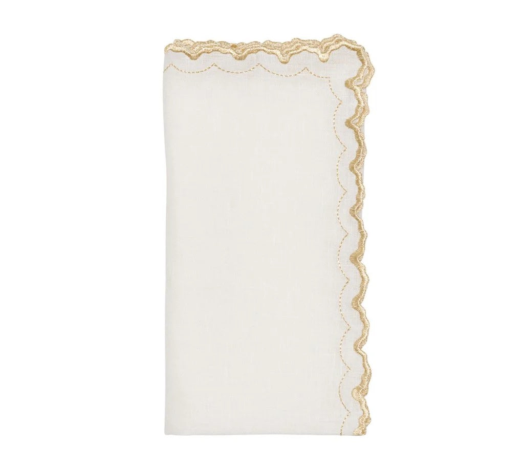 Arches Napkin White & Gold