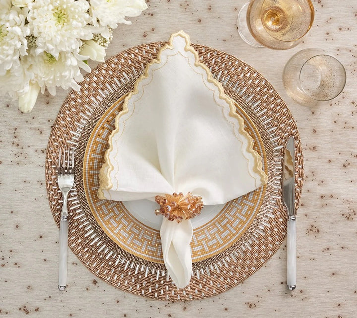 Arches Napkin White & Gold