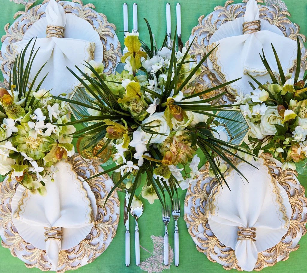 Arches Napkin White & Gold