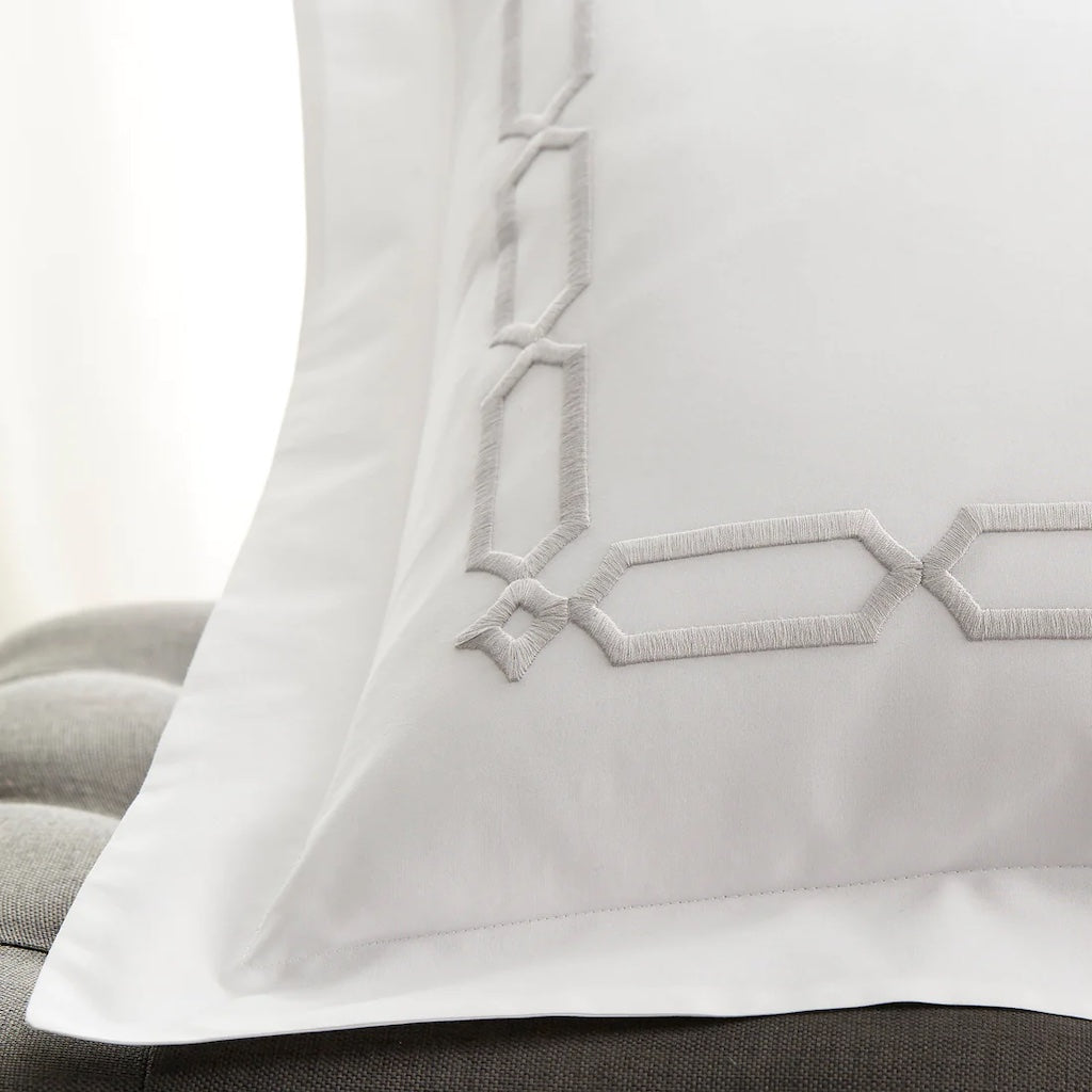 Arezzo Embroidery Shadow/White – The Linen Gallery