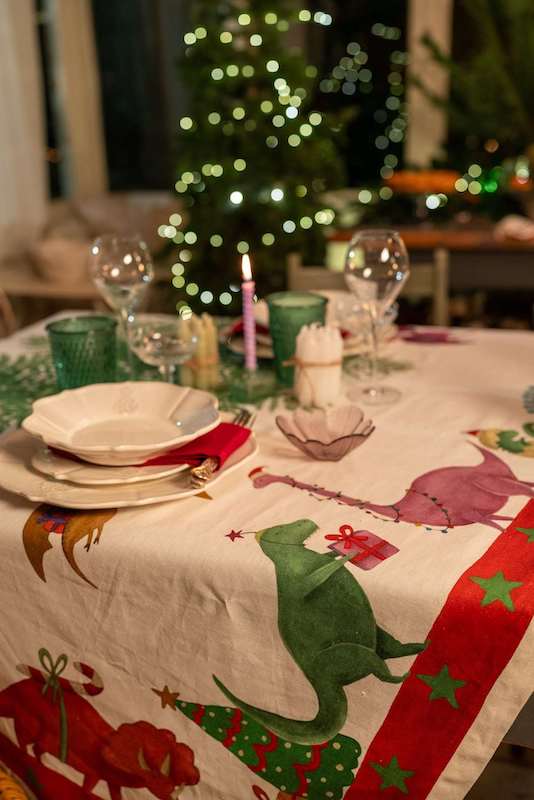 Jurassic Xmas Table Linens