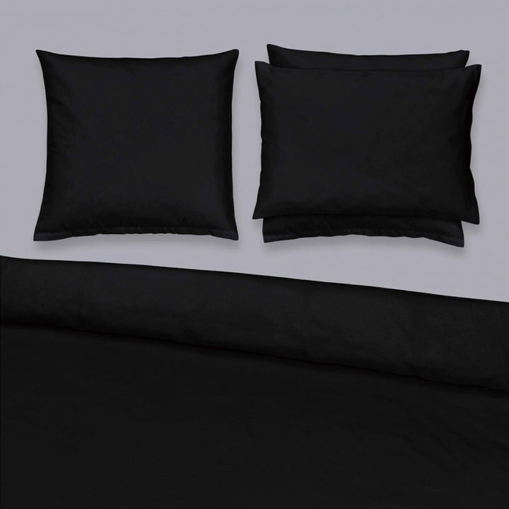 Satin Uni Fitted Sheets Black