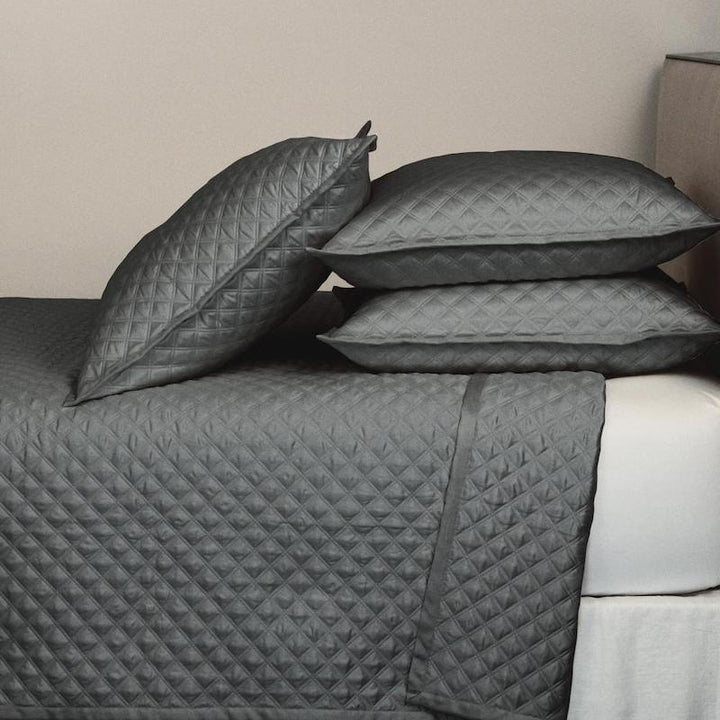 Double Diamond Coverlet Set in Charcoal