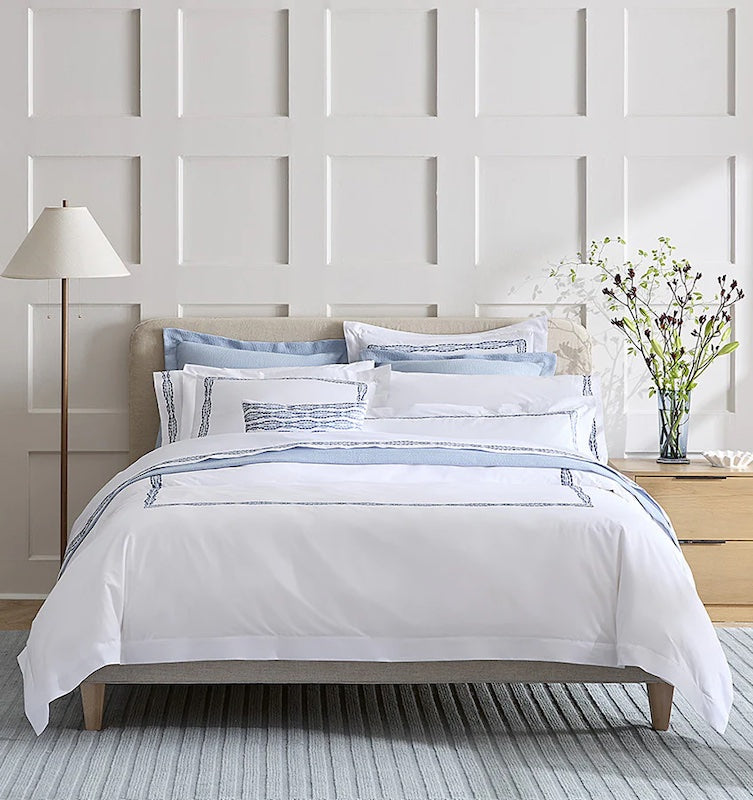Cobblestones Decorative Pillows in White and Sea