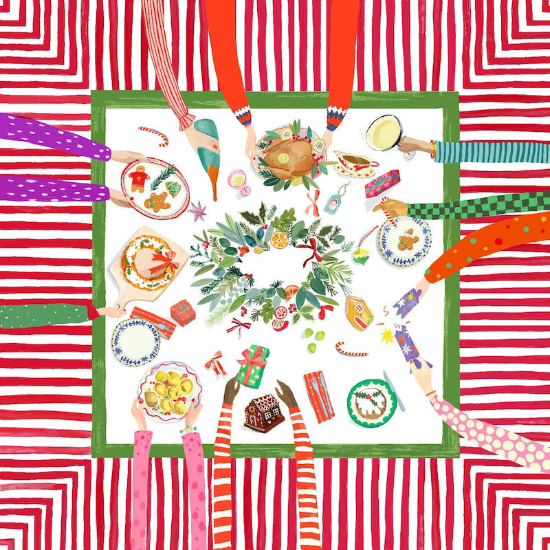 Hand On Xmas Table Linens