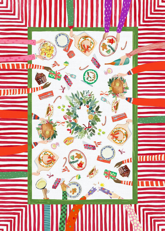 Hand On Xmas Table Linens