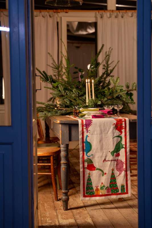 Jurassic Xmas Table Linens