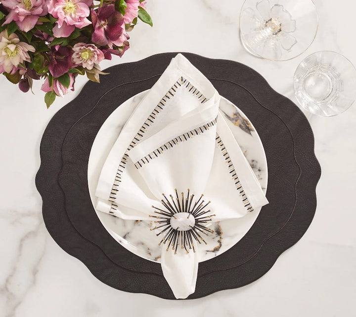 Flare Napkin Ring Gold & Black