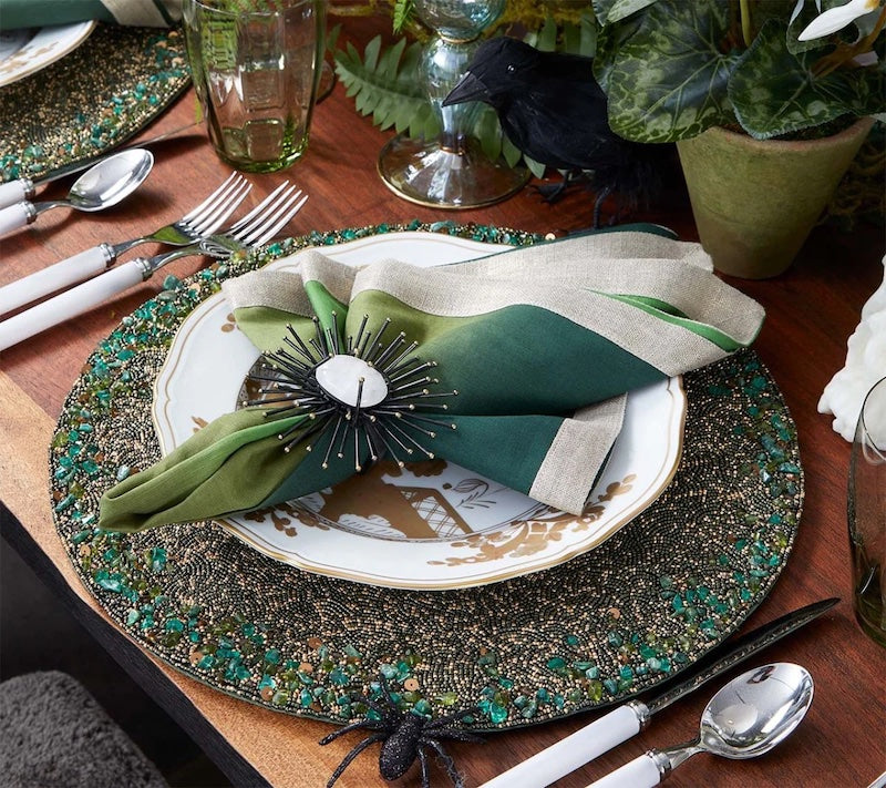 Flare Napkin Ring Gold & Black