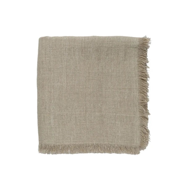 Fringe Tablecloth in Natural and Silver