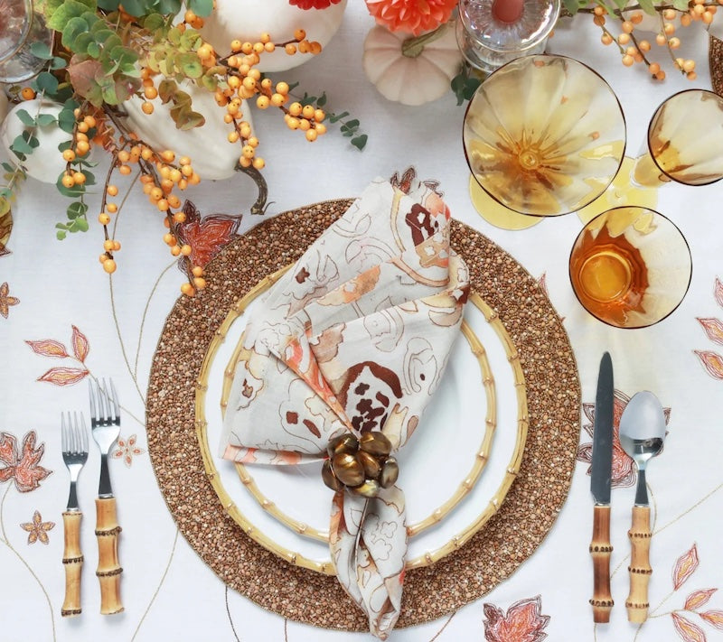 Giverny Napkin in Natural & Brown