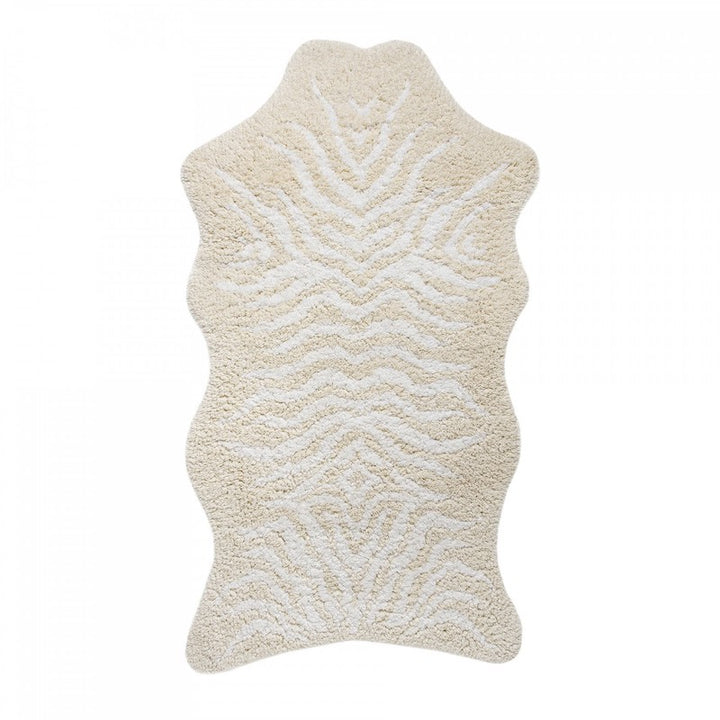 Mountain Zebra Bath Rug White/Natural