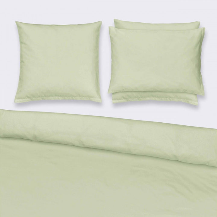 Satin Uni Fitted Sheets Grey Green