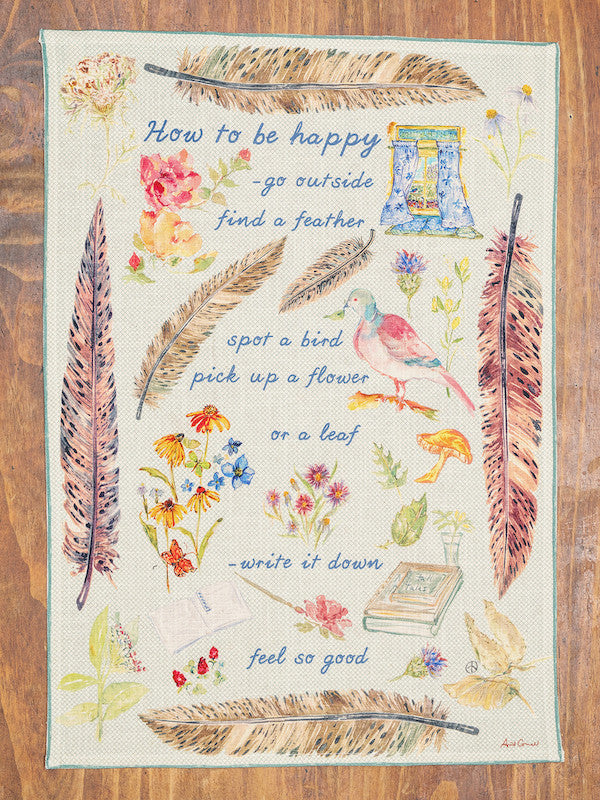 How To Be Happy Tea Towel