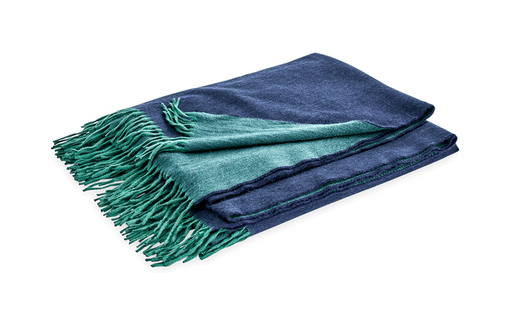 Matouk Paley Throw Jade and Navy