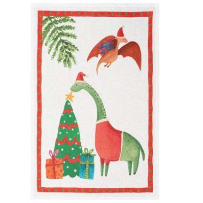Jurassic Xmas Tree Kitchen Towel