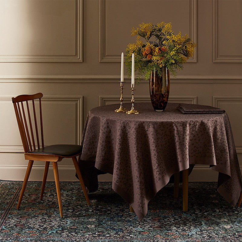 Leopard Table Linens Moka