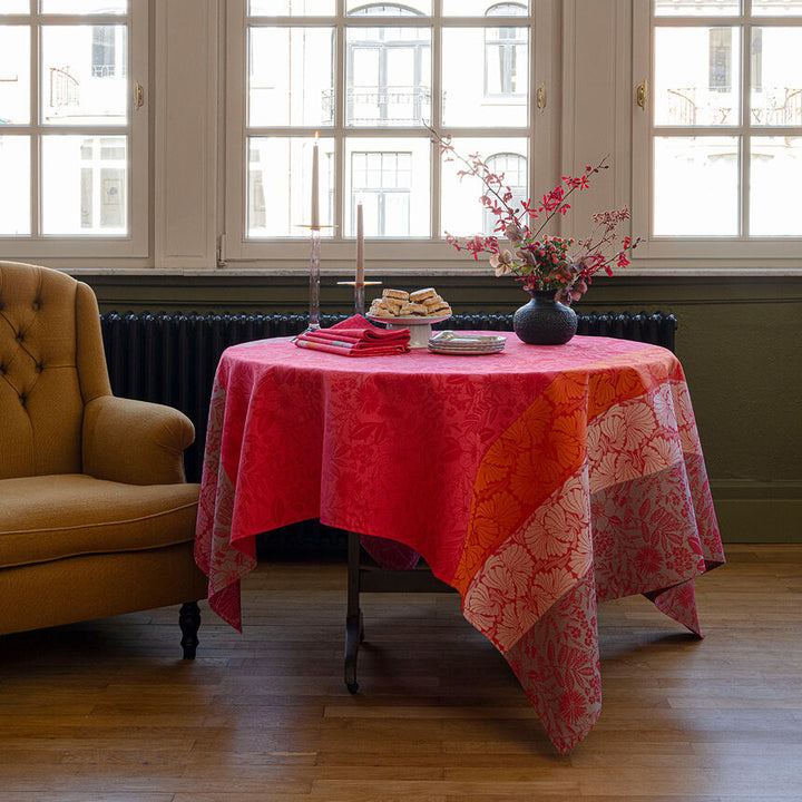Cottage Table Linens Pink Coated