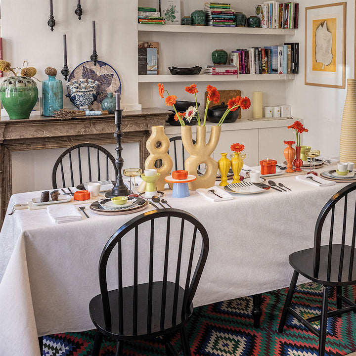 Vegetal Mood Table Linens Coated White