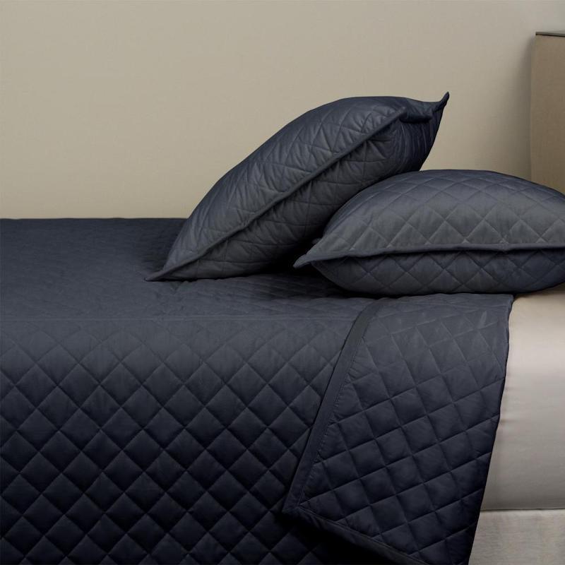 Velvet Coverlet Set in Navy