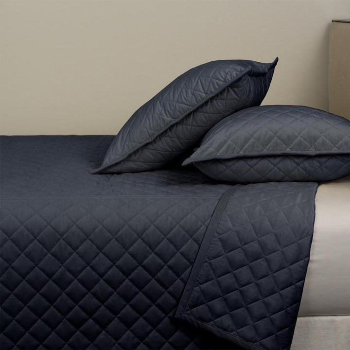 Velvet Coverlet Set in Navy
