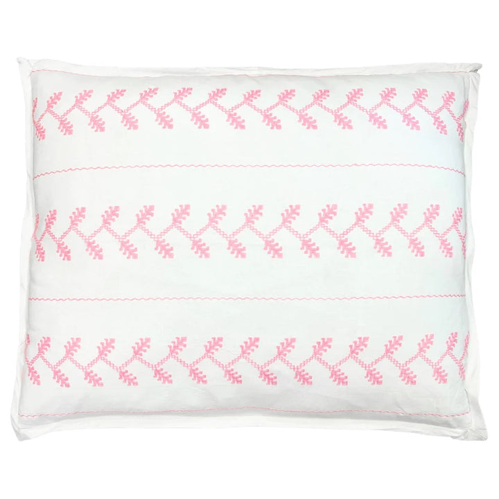 Amer Embroidered Sham White/Pink