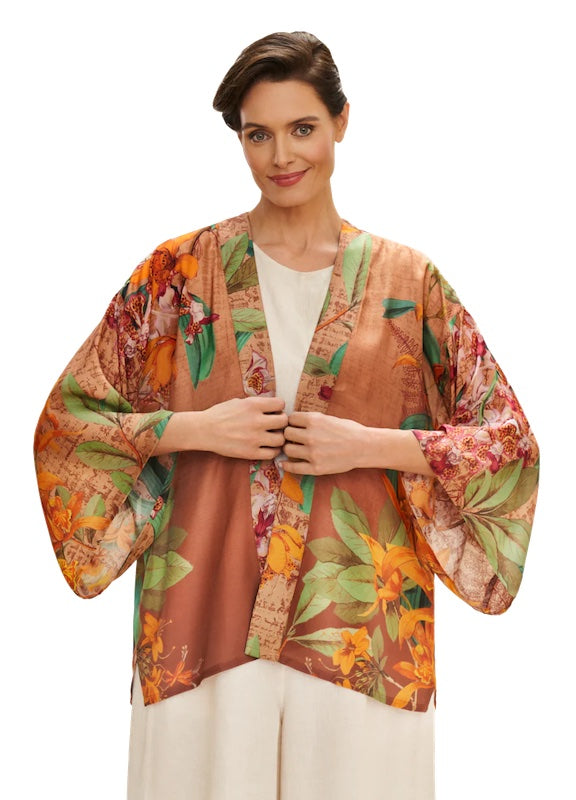 Botany Bliss Kimono Jacket in Taupe