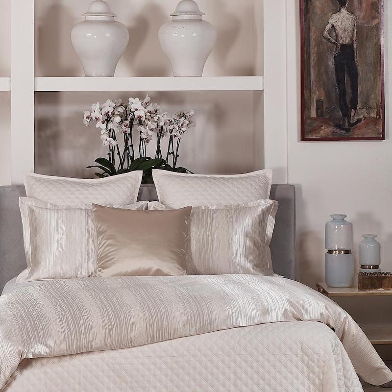 Double Diamond Coverlet Set in Silver