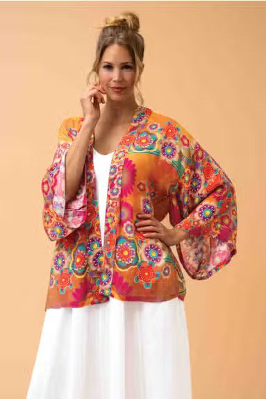 Golden Cranes Kimono Jacket