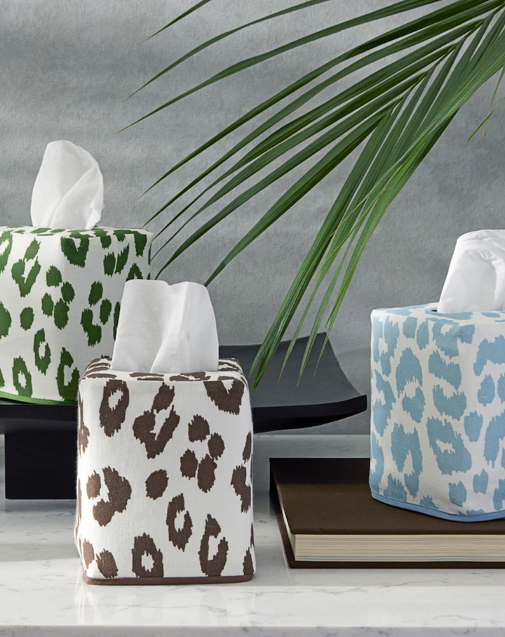 Matouk Iconic Leopard Tissue Box Cover