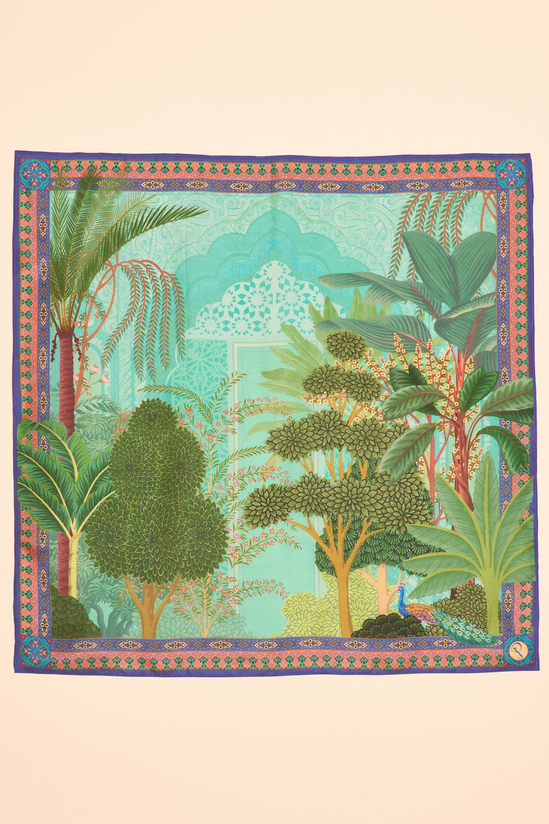 Silk Secret Paradise Scarf in Aqua